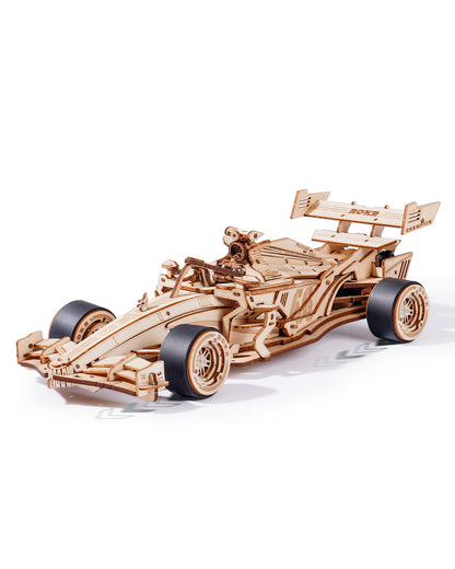 ROBOTIME 3D Wooden Puzzle Racing Car Model Kits With Mechanical Roaring Engine